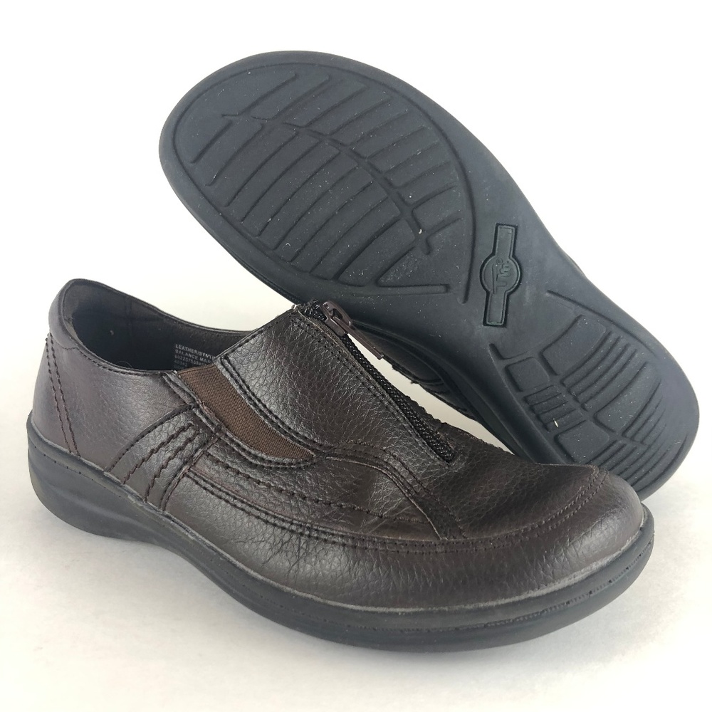 Thom McAn Gorah Leather Zip up Slip on - Sz 6W